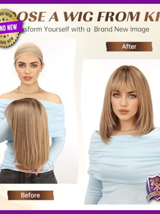 14 Inch Straight Human Hair Wig with Bangs, Layered Cut, Natural Look main image 5